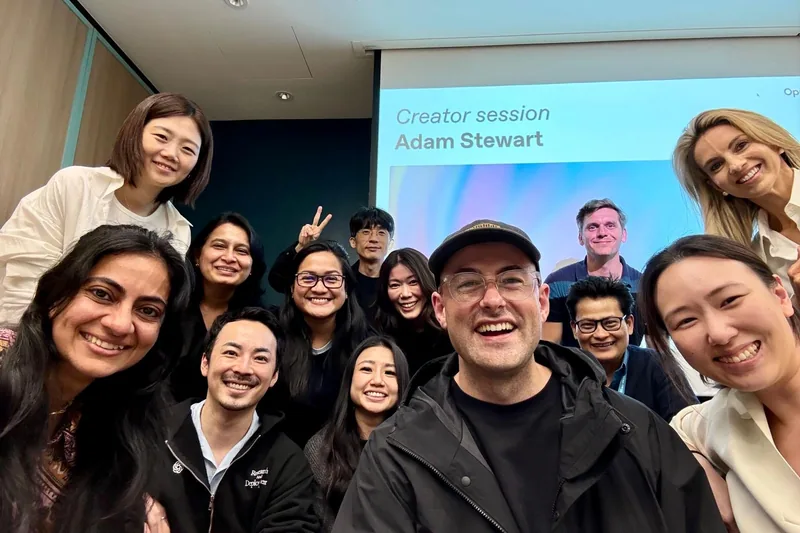 Adam Stewart with the OpenAI APAC team after a creator workshop